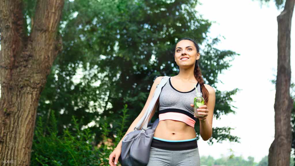 Woman finishing up a workout after recovering from liposuction in Westchester, Long Island, Yonkers, NY